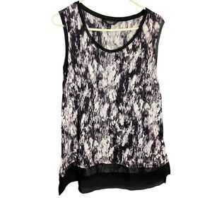 SIMPLY VERA WANG Women's Sleeveless Abstract Print Layered Tank Top Size M